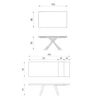 Ausziehbarer Tisch auf 270 cm mit HPL-Platte und Aluminium-Untergestell – Suchen Viadurini