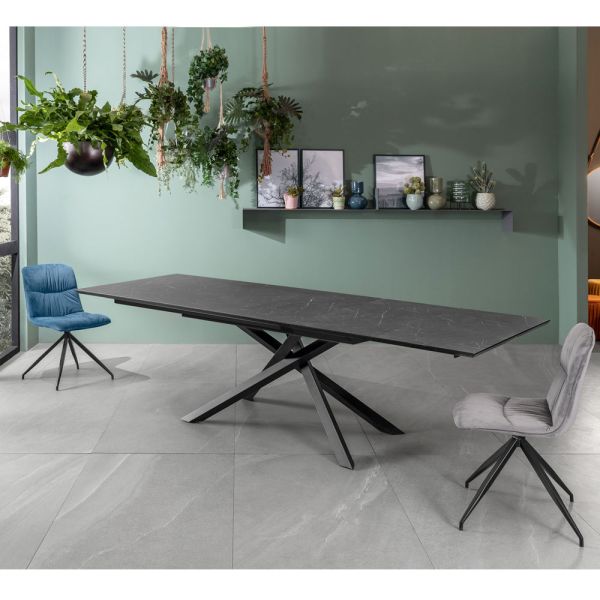 Ausziehbarer tisch auf 270 cm mit hpl-platte und aluminium-untergestell – suchen