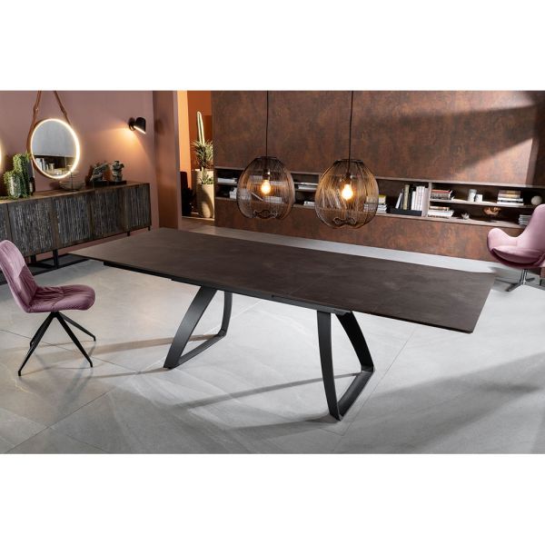 Ausziehbarer tisch auf 270 cm mit hpl-platte und aluminiumgestell – villongo