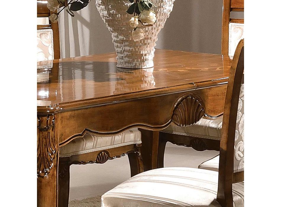 Ausziehbarer Tisch bis 280 cm aus Bassano Nussbaumholz Made in Italy - Caligola Viadurini