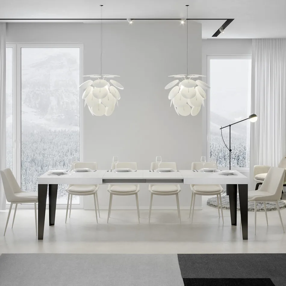 Ausziehbarer Tisch auf 284 cm in verschiedenen Größen und Ausführungen, hergestellt in Italien – Strand Viadurini