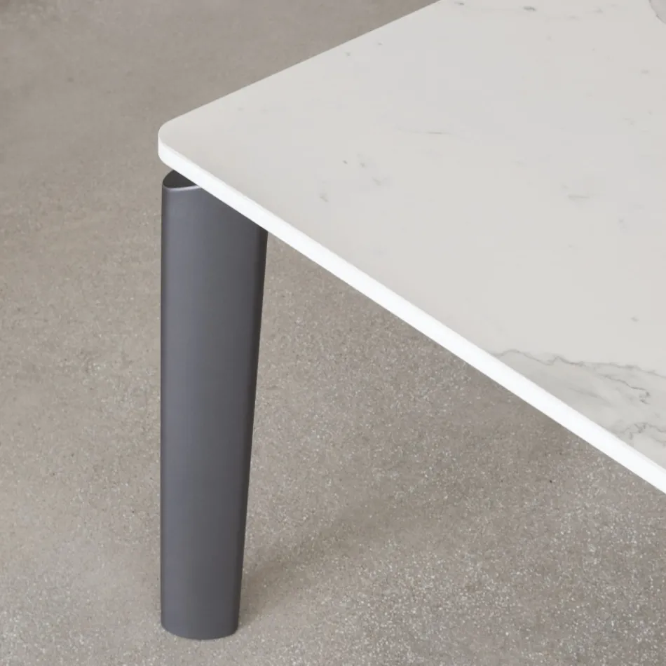 Ausziehbarer Tisch auf 298 cm aus Keramik und Metall Made in Italy – Tulip Viadurini