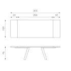 Ausziehbarer Tisch auf 300 cm aus Eichenfurnier und Aluminiumbasis – Travis Viadurini