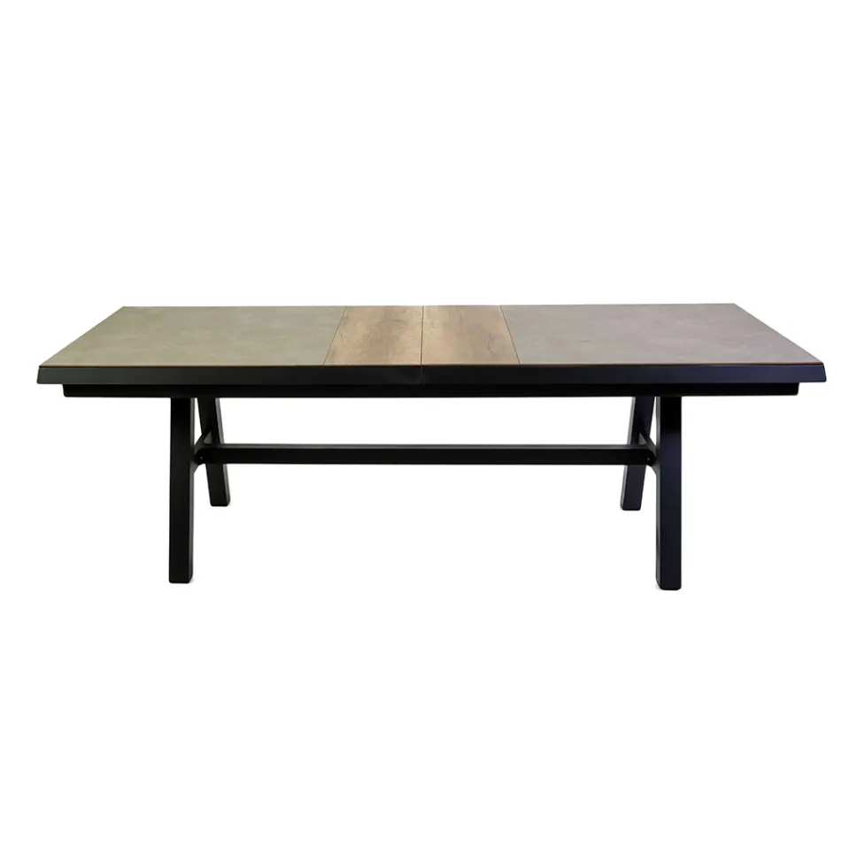 Ausziehbarer Tisch 303 cm aus Aluminium mit HPL-Platte - Righello Viadurini
