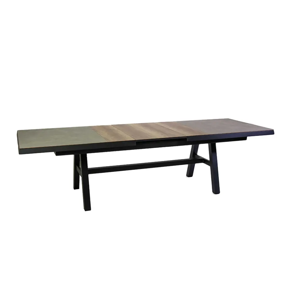 Ausziehbarer Tisch 303 cm aus Aluminium mit HPL-Platte - Righello Viadurini