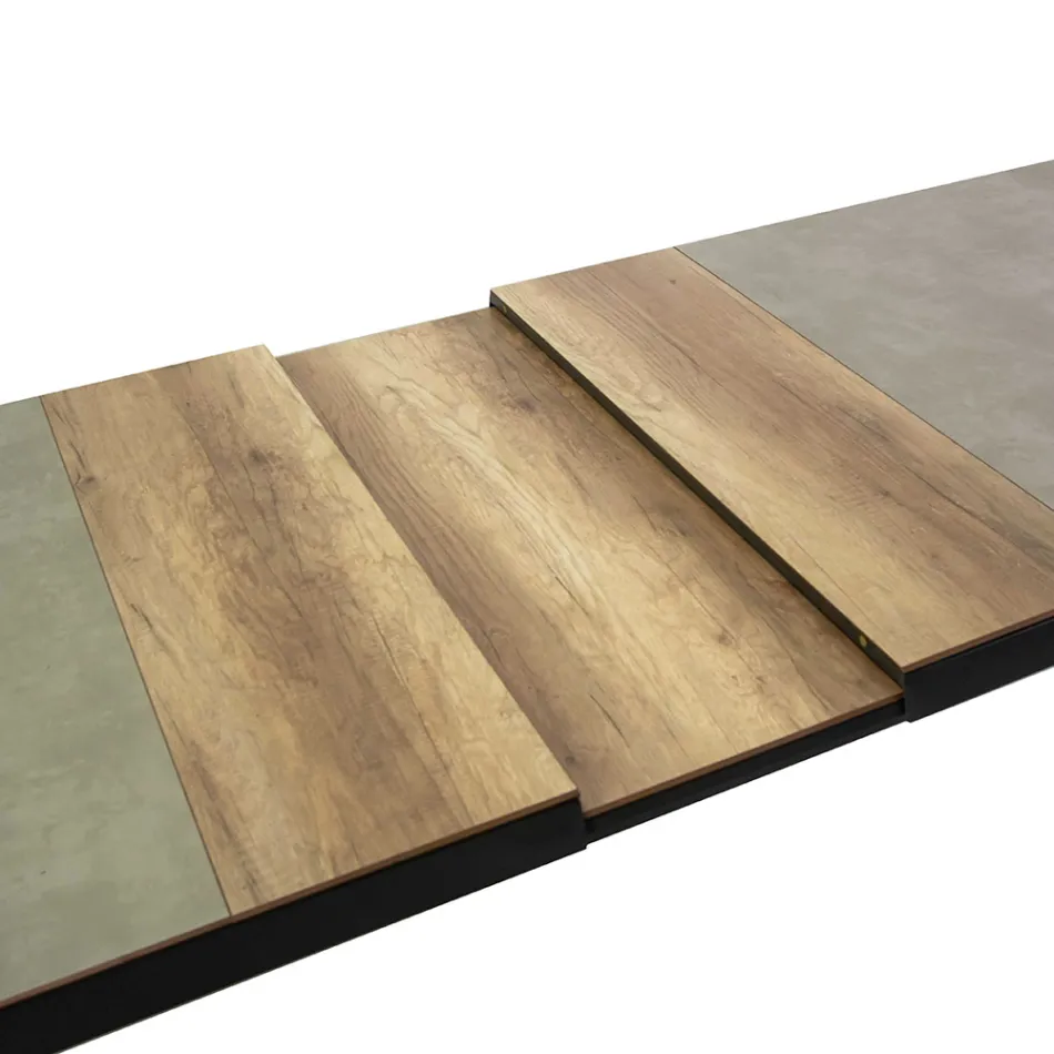 Ausziehbarer Tisch 303 cm aus Aluminium mit HPL-Platte - Righello Viadurini