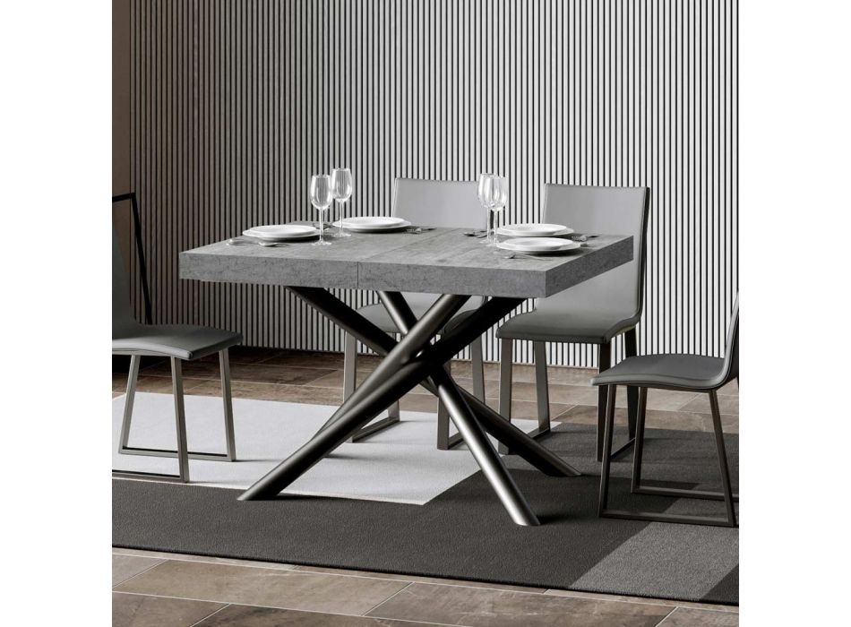 Ausziehbarer Tisch auf 440 cm mit Eisenrohrbeinen, hergestellt in Italien – Prato Viadurini