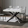 Ausziehbarer Tisch auf 440 cm mit Eisenrohrbeinen, hergestellt in Italien – Prato