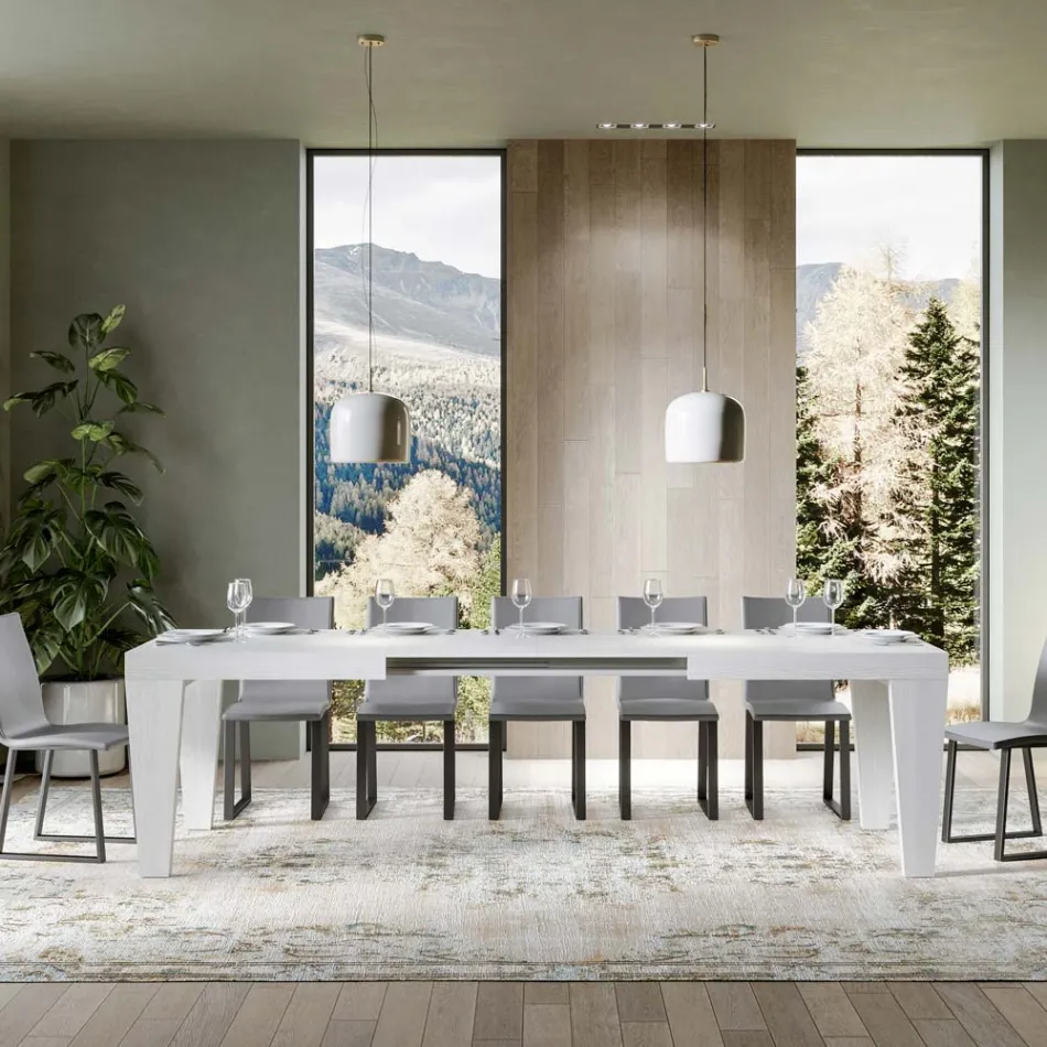 Ausziehbarer Tisch auf 440 cm. Erhältlich in verschiedenen Ausführungen – Berg Viadurini