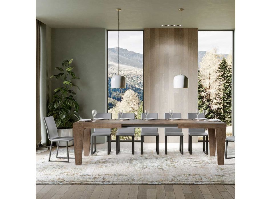 Ausziehbarer Tisch auf 440 cm. Erhältlich in verschiedenen Ausführungen – Berg Viadurini