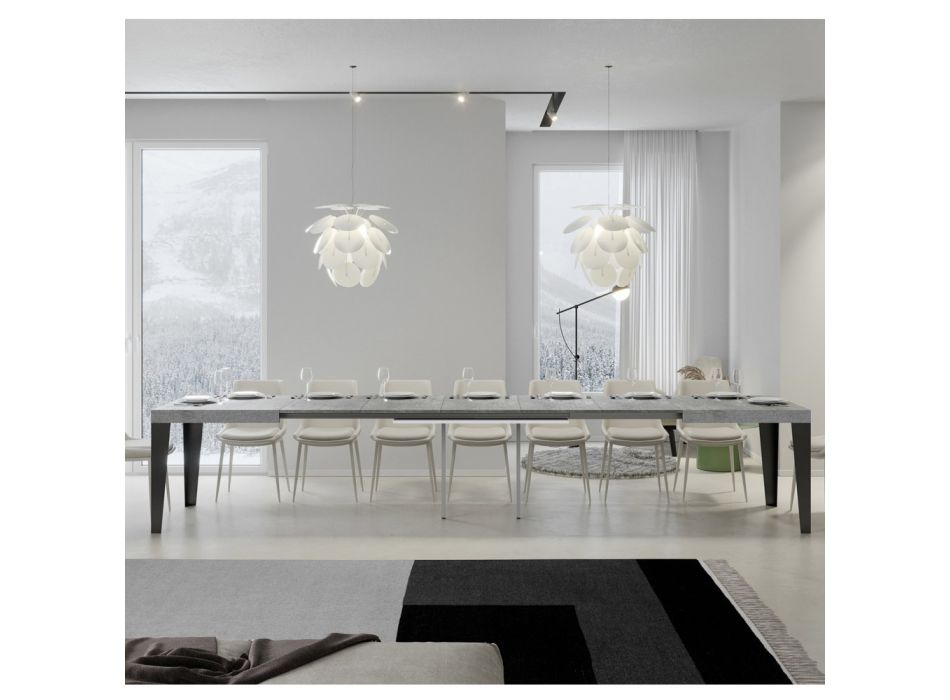 Ausziehbarer Tisch auf 440 cm in verschiedenen Größen und Ausführungen, hergestellt in Italien – Strand Viadurini