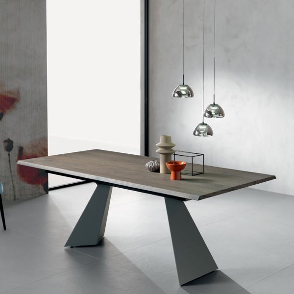 Ausziehtisch mit seitlicher verlängerung aus furniertem holz - aperol
