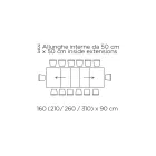 Ausziehbarer Tisch mit synchronisierter zentraler Öffnung aus Laminat – Settimmio Viadurini