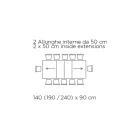 Ausziehbarer Tisch mit synchronisierter zentraler Öffnung aus Laminat – Settimmio Viadurini
