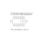 Ausziehbarer Tisch mit synchronisierter seitlicher Öffnung, hergestellt in Italien – Gläser Viadurini