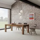 Ausziehbarer Tisch mit furnierten Beinen und Platte, hergestellt in Italien – Tash Viadurini