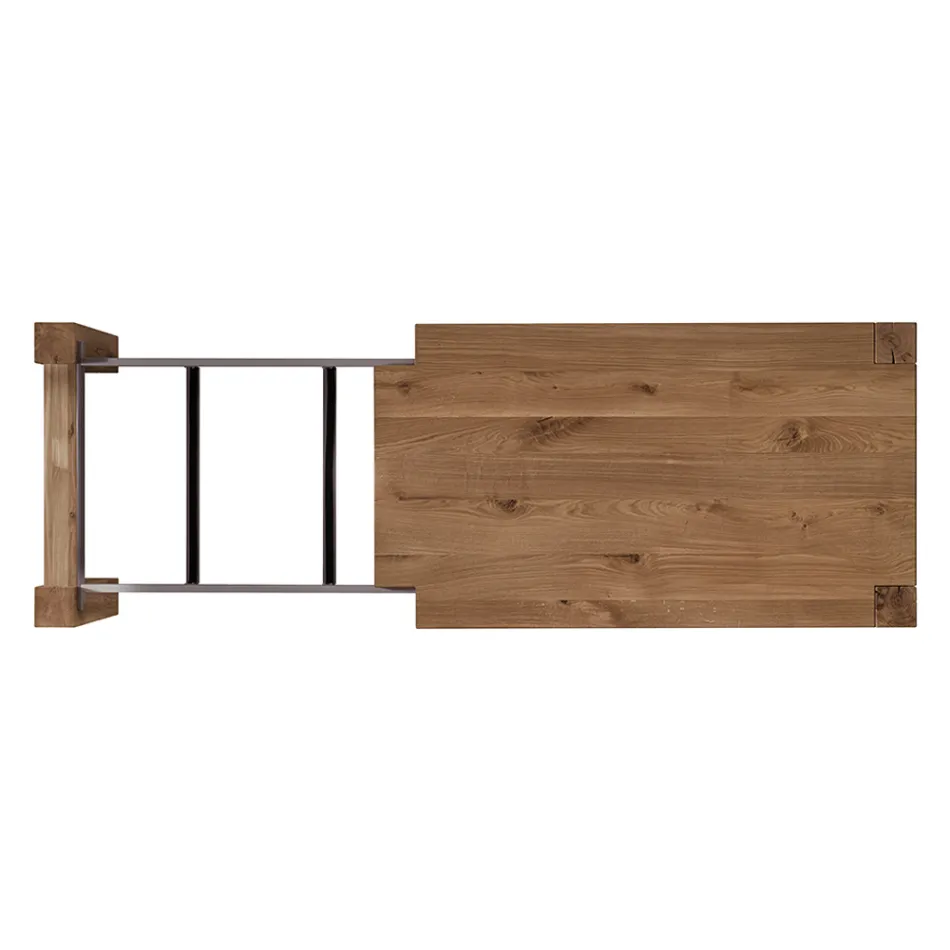 Ausziehbarer Tisch mit furnierten Beinen und Platte, hergestellt in Italien – Tash Viadurini