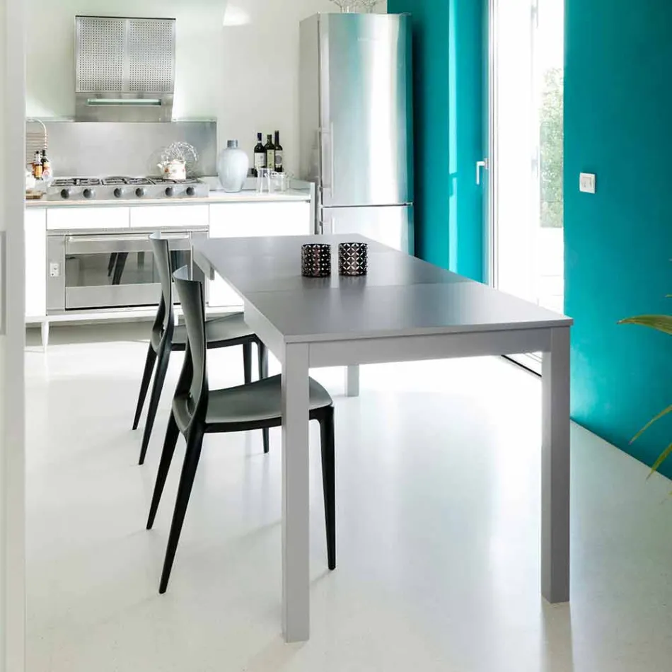 Ausziehbarer Tisch mit Beinen aus Buchenholz, L130 / 210xP80cm, Denisio Viadurini