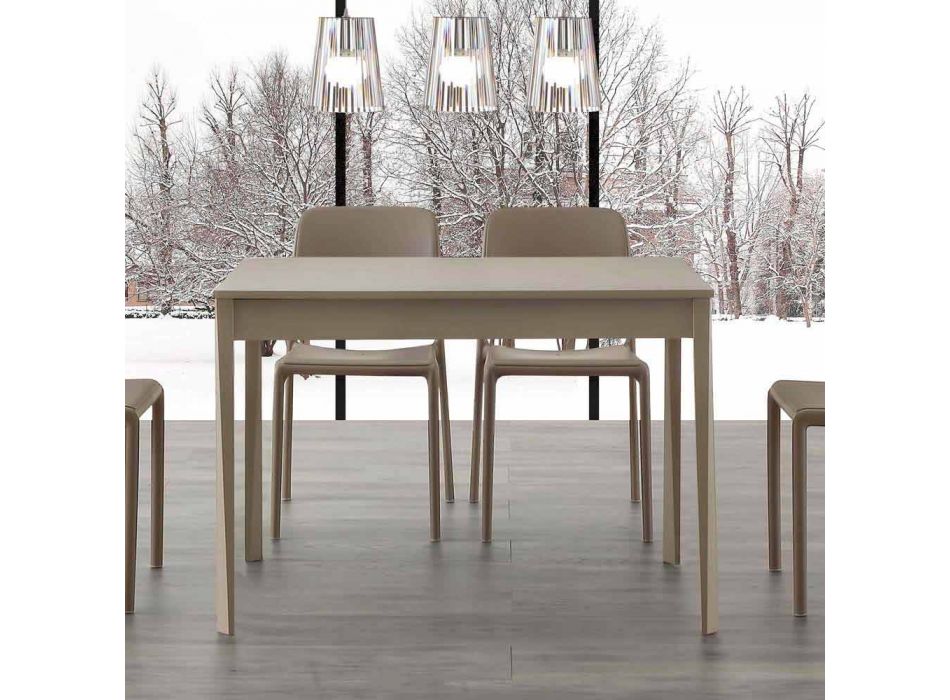 Empoli ausziehbarer Tisch mit Massivholzbeinen, modernes Design