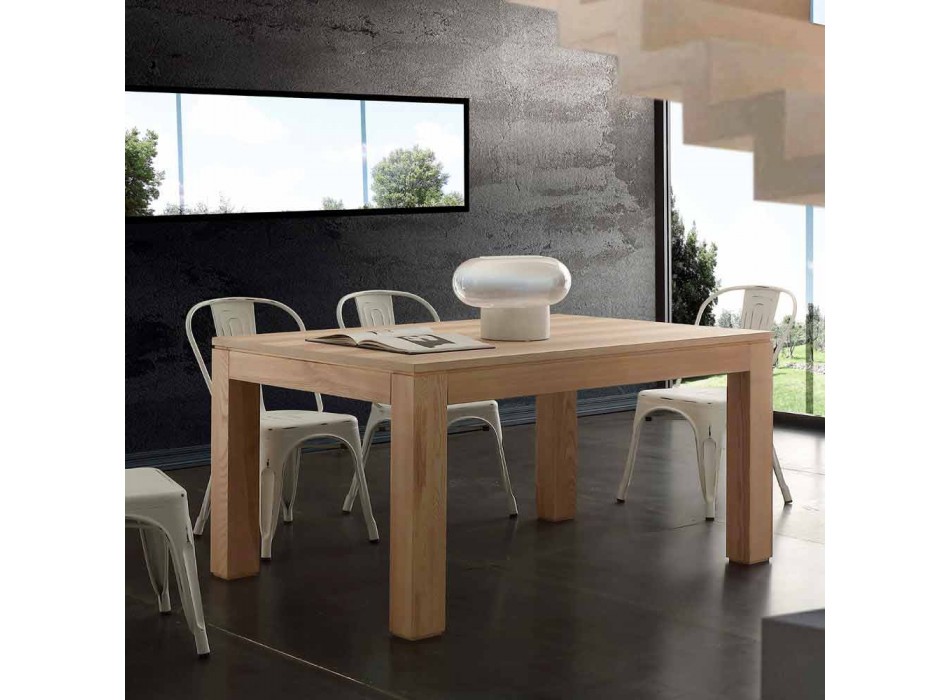 Ausziehbarer Tisch mit Massivholzbeinen und Indiana Blockboard Top Viadurini