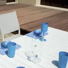 Ausziehbarer Tisch mit Schiebebeinen und Aluminium-Lattenrostplatte - Supernova Viadurini