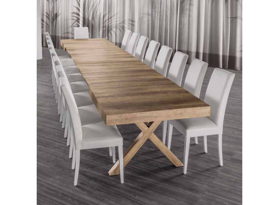 Ausziehbarer Tisch mit Melamin-Holzplatte - Atessa Viadurini