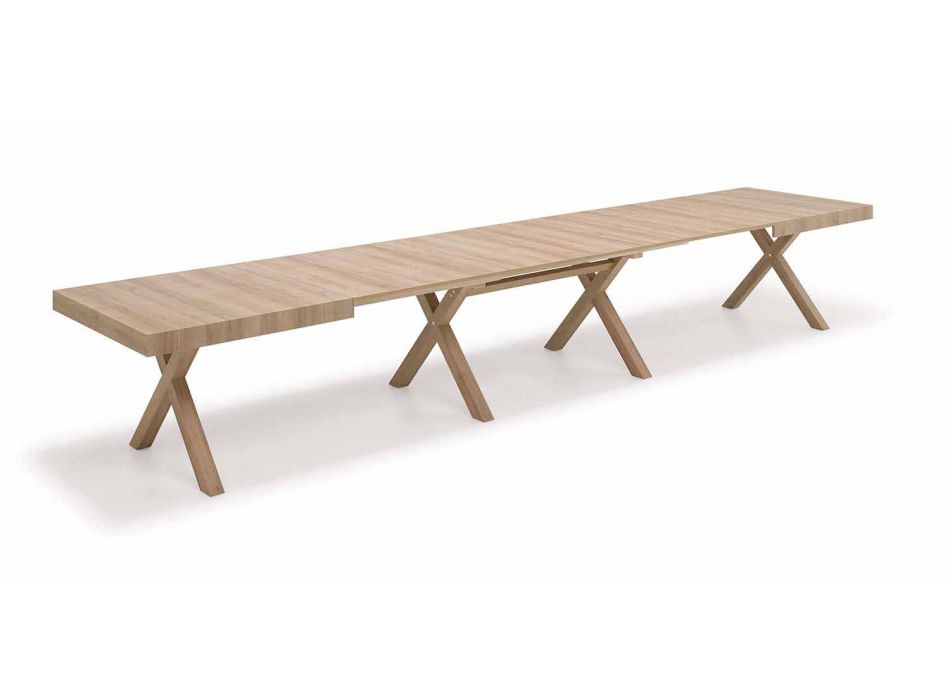Ausziehbarer Tisch mit Melamin-Holzplatte - Atessa Viadurini