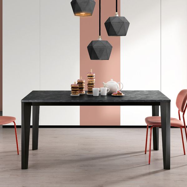 Ausziehbarer tisch mit melaminplatte und metallgestell - ariel