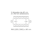 Ausziehbarer Tisch mit Glasplatte, hergestellt in Italien – Equatore Viadurini