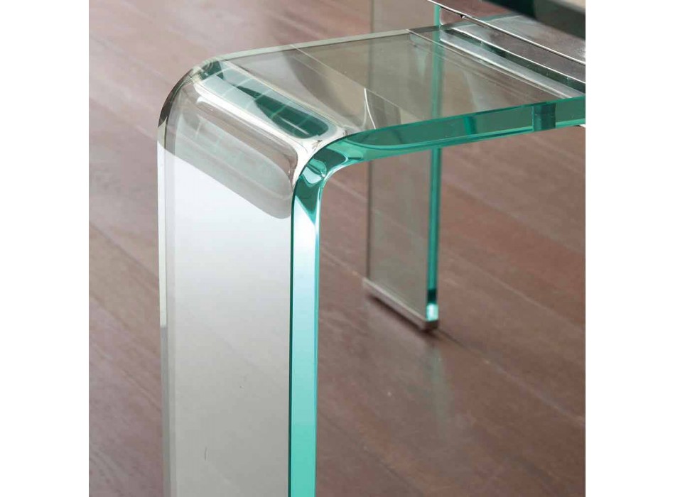 Herr ausziehbarer Tisch mit gehärteter Glasplatte Viadurini