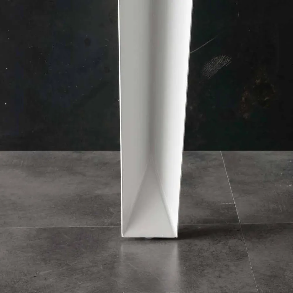 Ausziehbarer Tisch mit moderner Platte aus gehärtetem Glas Baltimora Viadurini