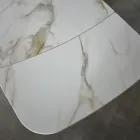Ausziehbarer Tisch von 180 bis 260 cm aus Sintersteinzeug mit Calacatta-Finish - Vortex Viadurini