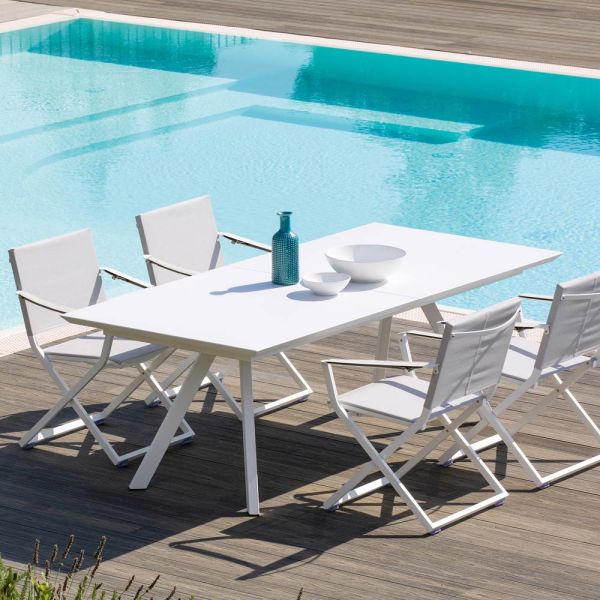 Ausziehbarer gartentisch aus verzinktem stahl made in italy - brienne