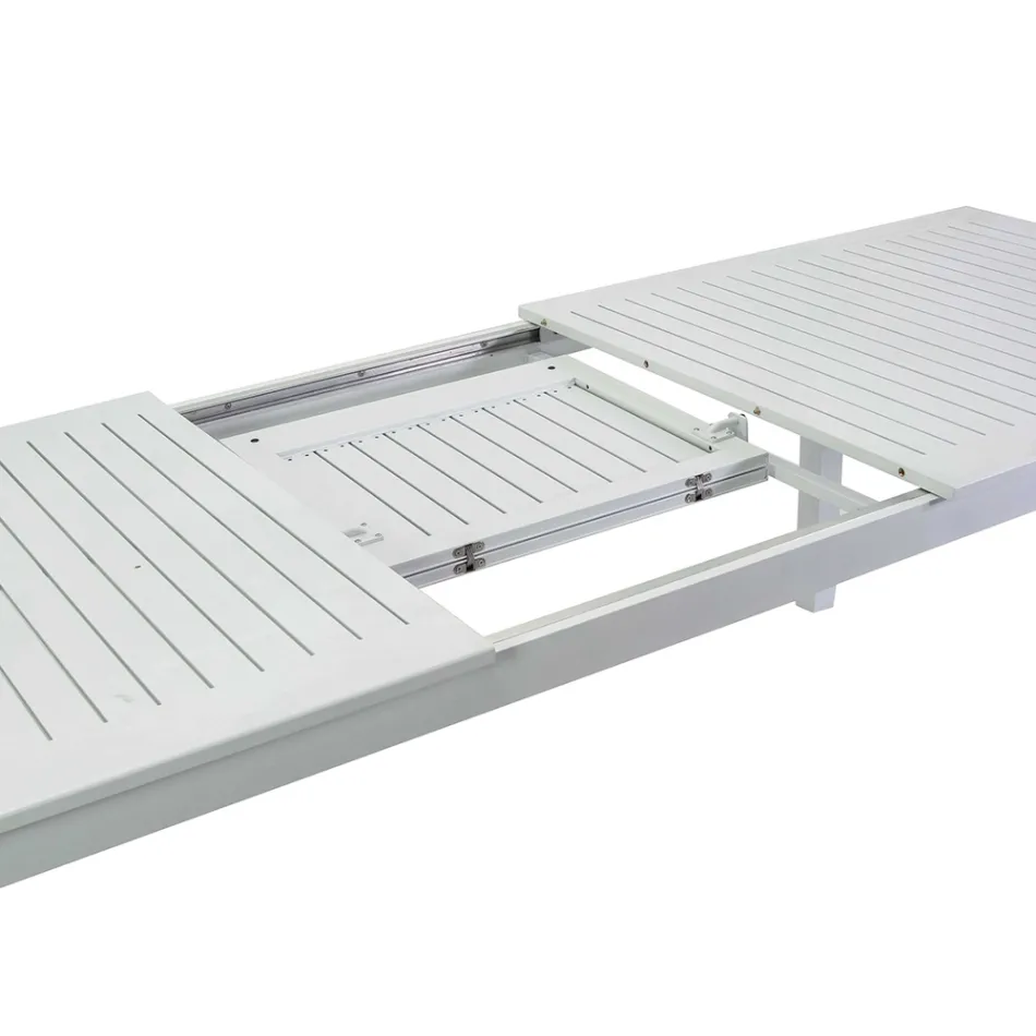 Ausziehbarer Gartentisch aus Aluminium mit gelatteter Platte - Passport Viadurini