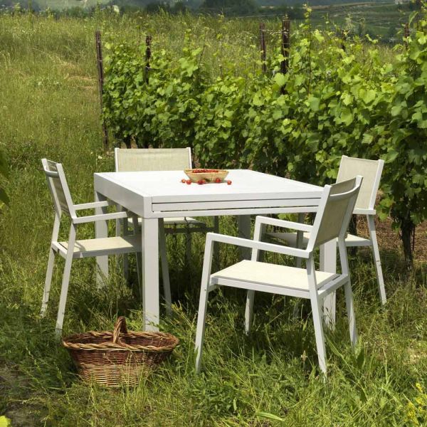 Ausziehbarer gartentisch komplett aus aluminium - sheet