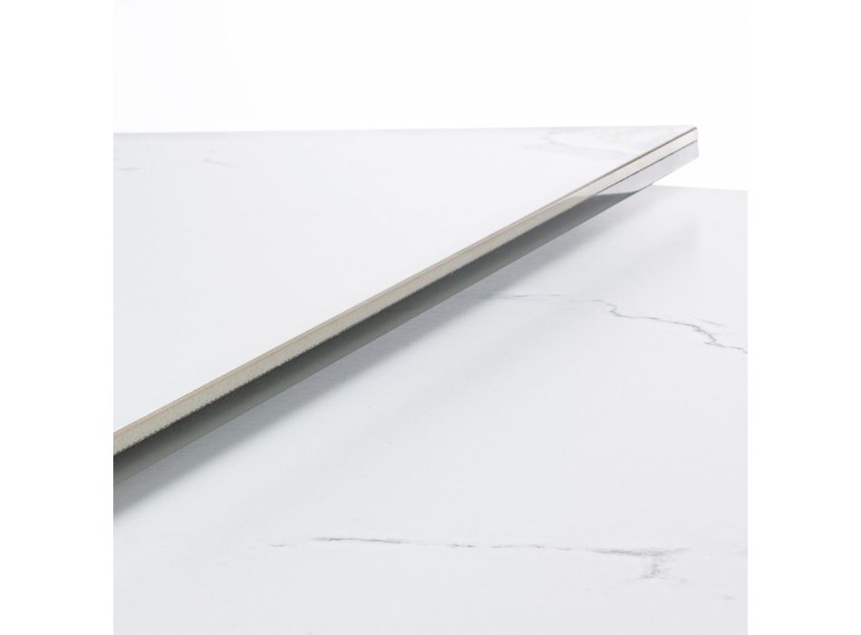 Ausziehbarer Esstisch 240 cm Glas- und Keramikplatte - Barone Viadurini