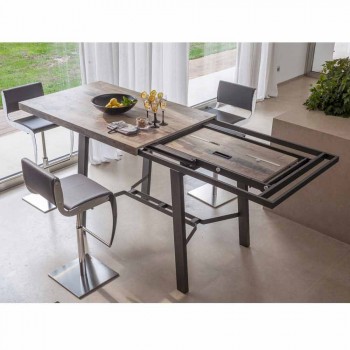 Ausziehbarer Esstisch aus Holz und Metall bis zu 280 cm - Gallotto