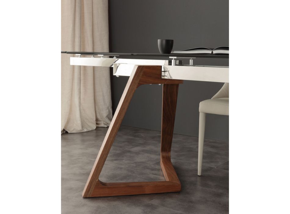 Hartglas Tisch verlängerbar in modernem Design Iside