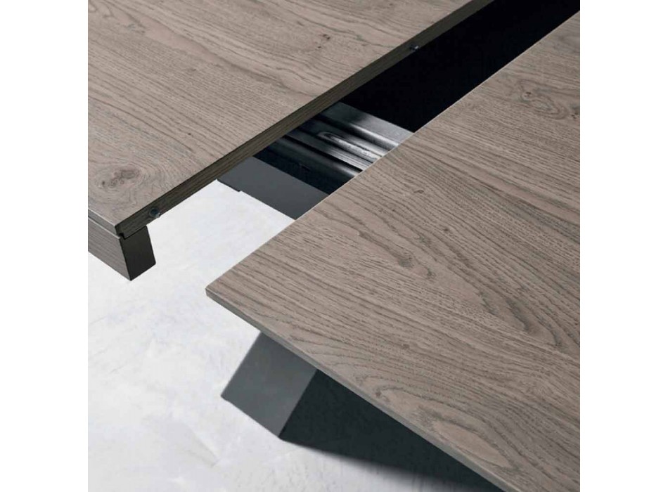 Ausziehbarer Designtisch aus Eichenholz made in Italy Zerba