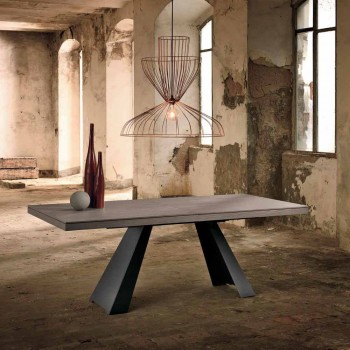 Ausziehbarer Designtisch aus Eichenholz made in Italy Zerba