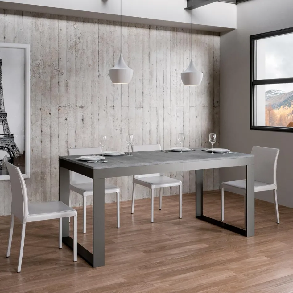 Ausziehbarer Tisch mit modernem Design aus Melaminholz - Badesi Viadurini