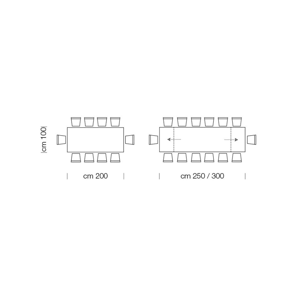 Ausziehbarer Tisch für bis zu 14 Sitzplätze aus furniertem Holz, hergestellt in Italien – Grotta Viadurini