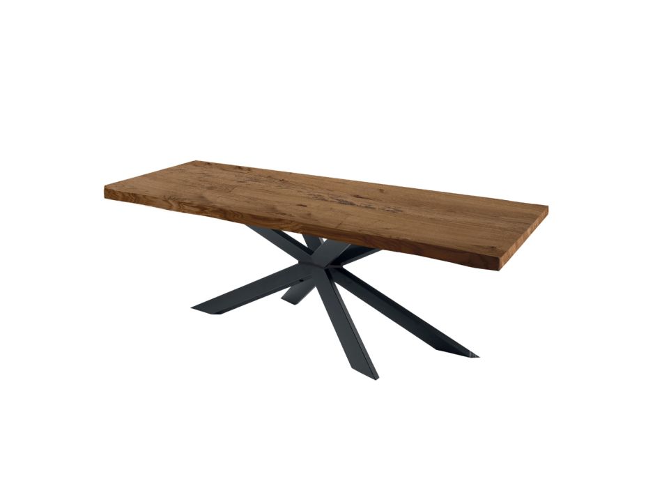 Ausziehbarer Tisch für bis zu 14 Sitzplätze aus furniertem Holz, hergestellt in Italien – Grotta Viadurini