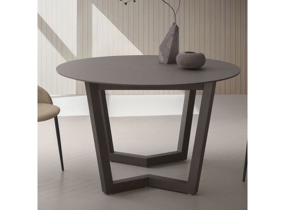 Ausziehbarer Tisch bis zu 180 cm rund Hpl laminiert Made in Italy - Bastiano