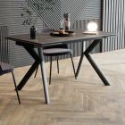 Ausziehbarer Tisch bis zu 200 cm Metallbasis und Gres-Platte - Norris Viadurini