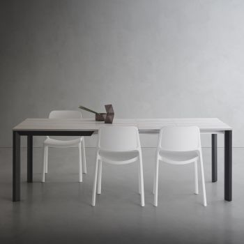 Ausziehbarer quadratischer Tisch bis 232 cm aus HPL Made in Italy - Filiberto