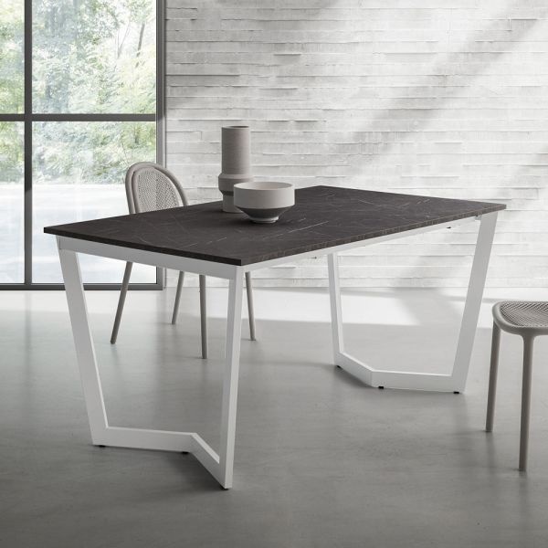 Ausziehbarer tisch bis 238 cm aus metall und hpl made in italy - pablito