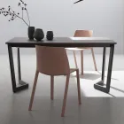 Ausziehbarer Tisch bis 238 cm Moka Metall und HPL Made in Italy - Pablito Viadurini