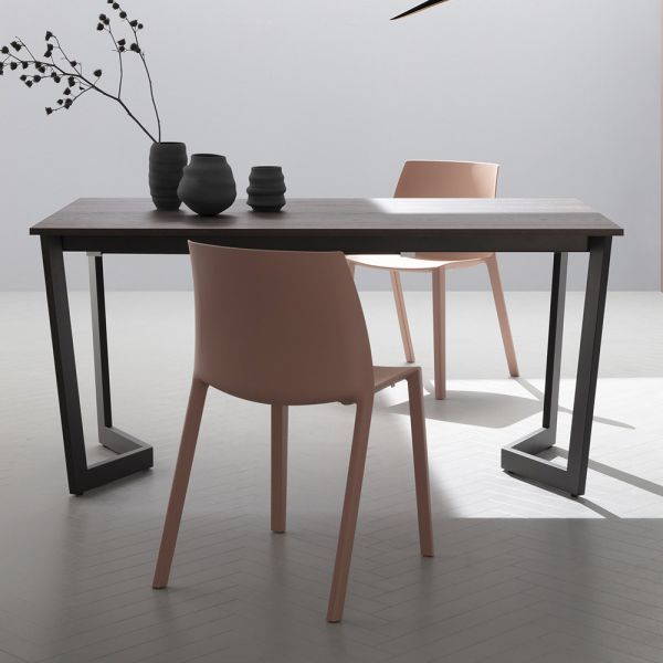 Ausziehbarer tisch bis 238 cm moka metall und hpl made in italy - pablito