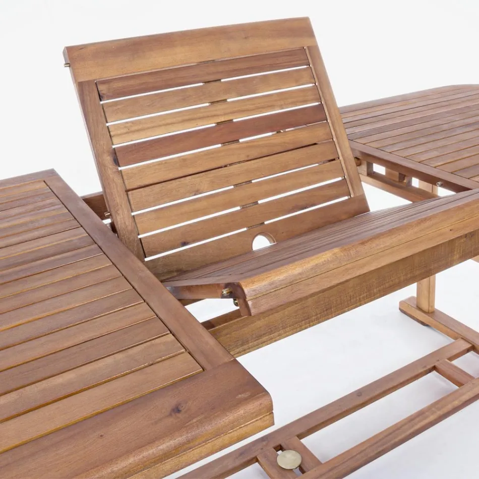 Ausziehbarer Gartentisch aus Holz bis zu 240 cm, von Design – Roxen Viadurini